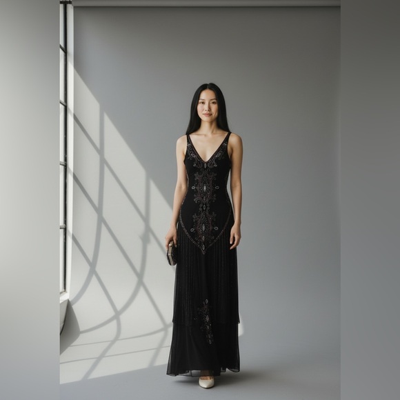 Sue Wong Black Embellished Maxi Dress - Picture 6 of 6